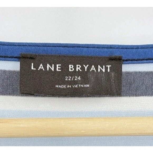 Lane Bryant Plus Size Illusion Collection Striped Liquid Knit Wrap Top Sz 22/24 - Picture 5 of 9